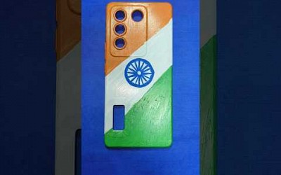 Tricolour On Mobile Cover Painting 