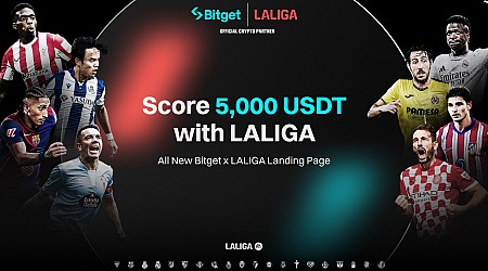 Bitget × لا ليجا: لعبة تيكي تاكا بين كرة القدم والعملات الرقمية مع مكافآت بقيمة 5000 دولار أمريكي