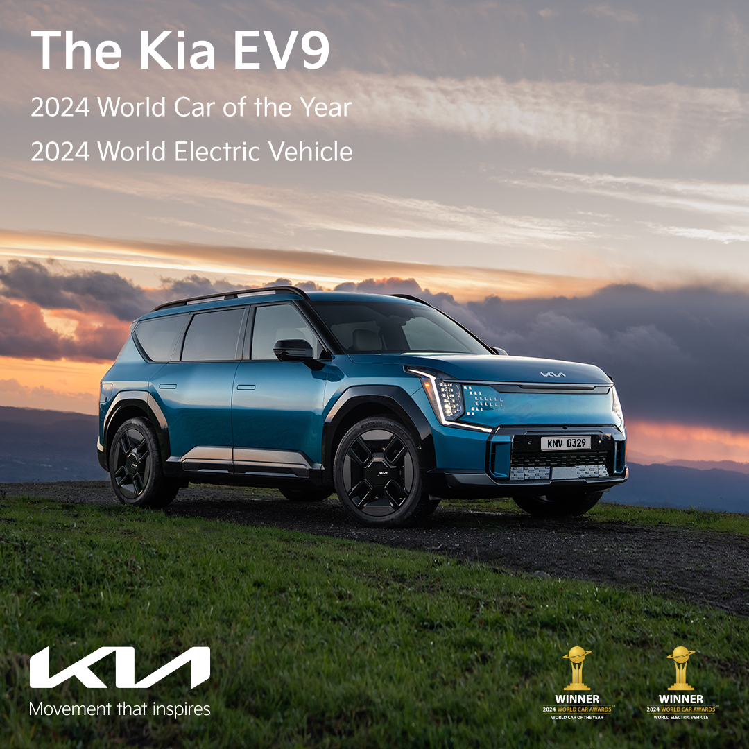 كيا EV9 تحقق فوزاً مزدوجاً ضمن جوائز السيارات العالمية لعام 2024